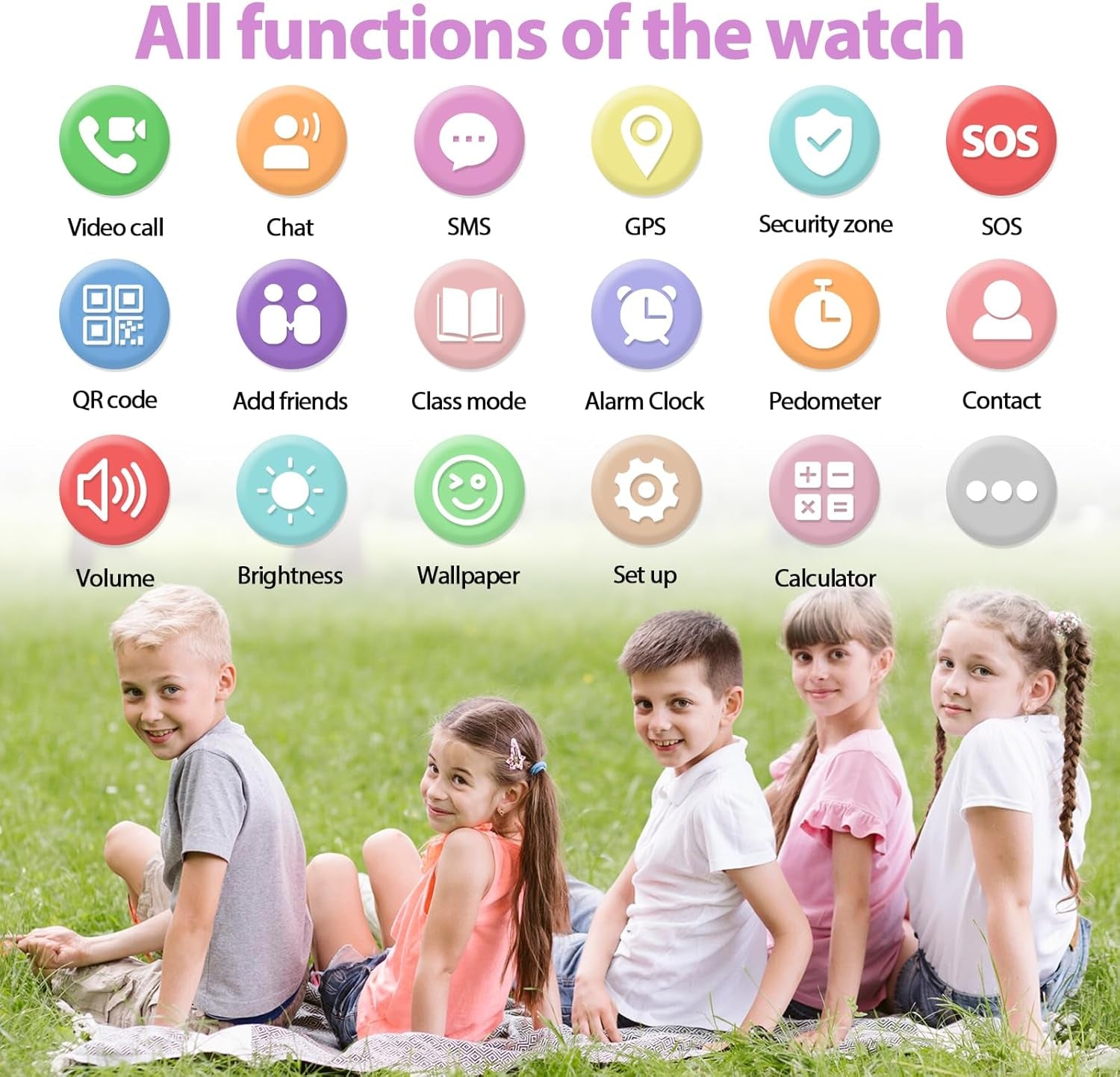 Montre GPS 4G Enfant - Violet