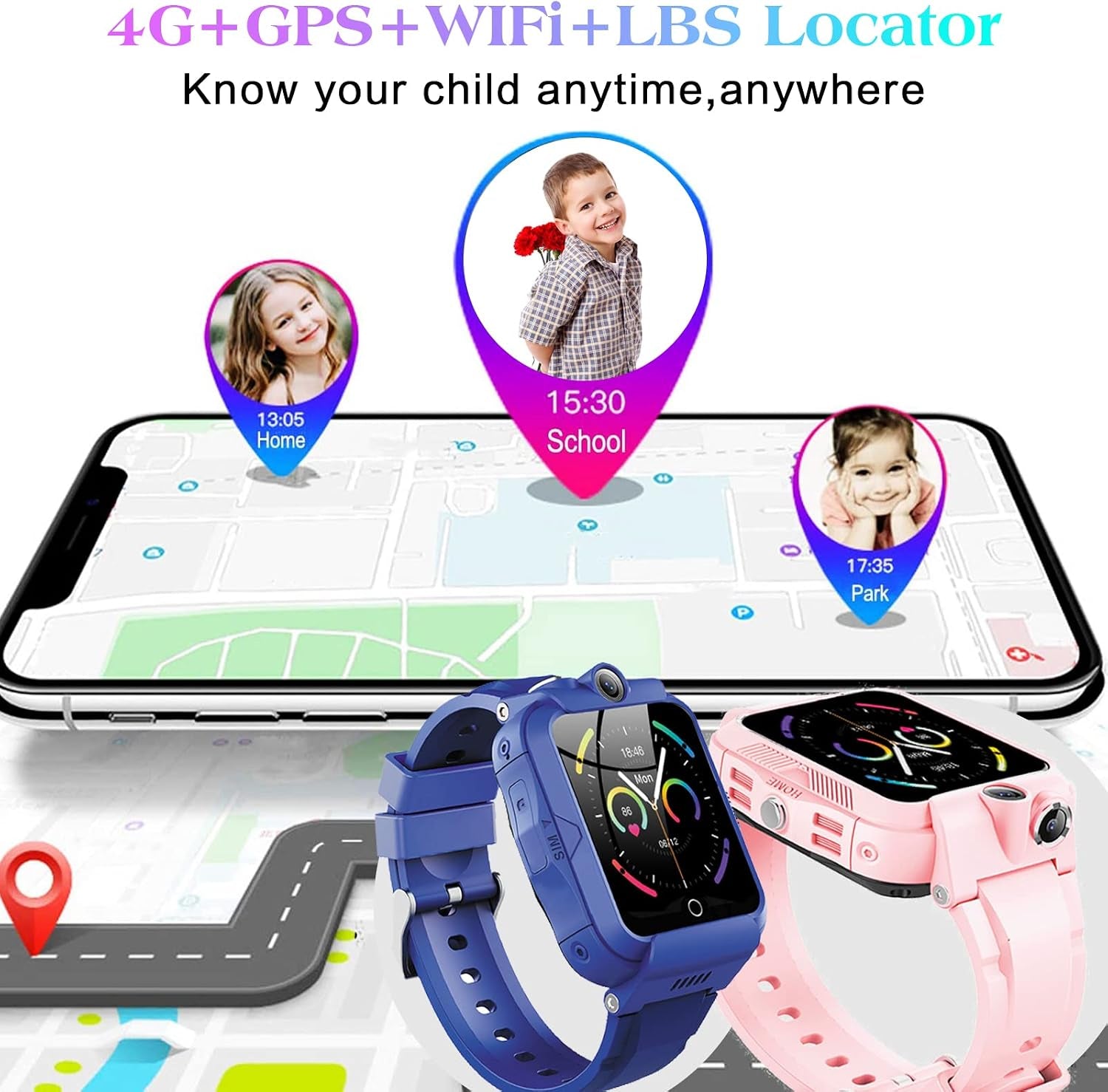 Montre GPS 4G Enfant Wifi & Bluetooth
