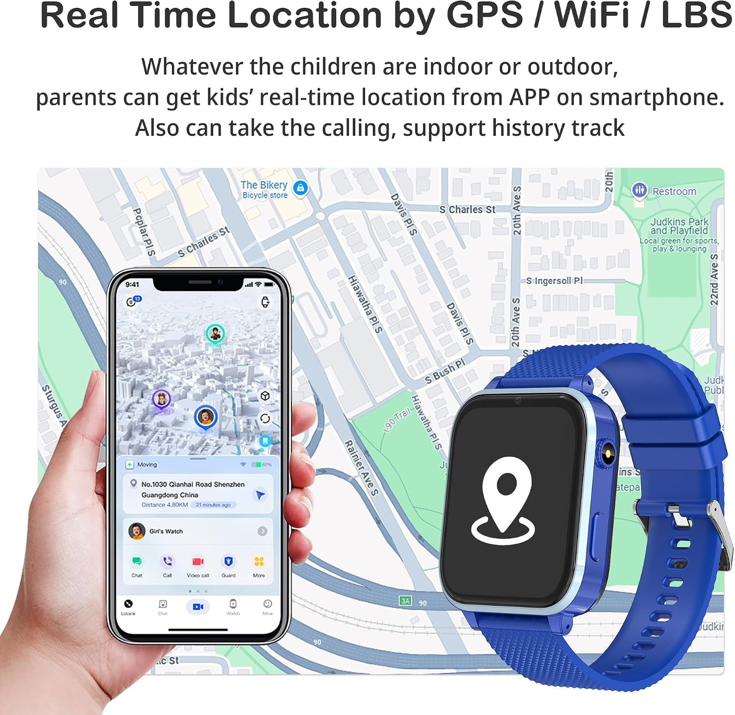 Montre GPS Garçon Avec Jeux & Appareil Photo