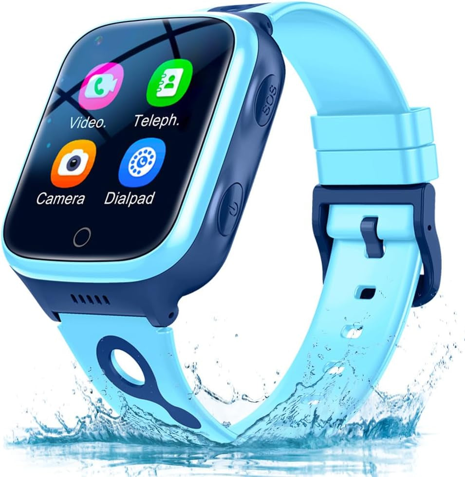 Montre GPS 4G Enfant Mixte - Appel Vidéo, SOS & Podomètre