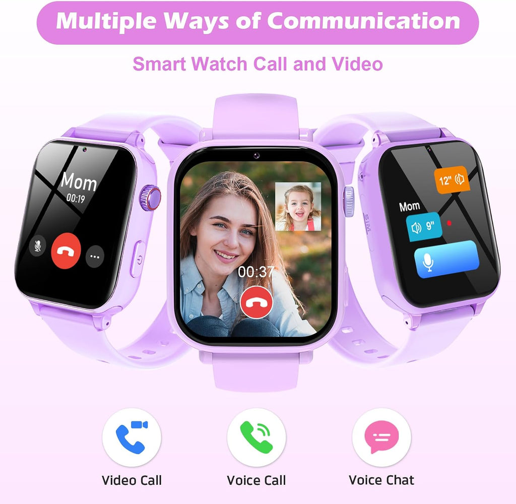 Montre GPS 4G Enfant Avec Carte SIM - Violet