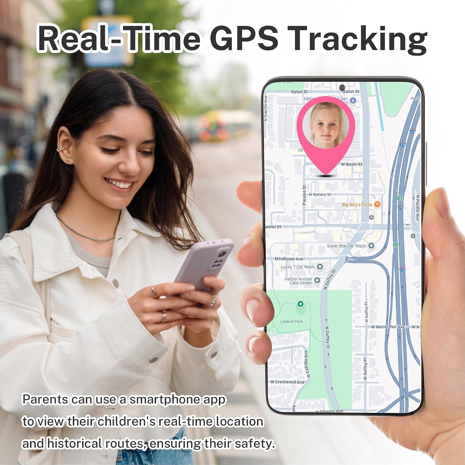 Montre GPS Fille Avec Appel Vidéo & Lampe Torche