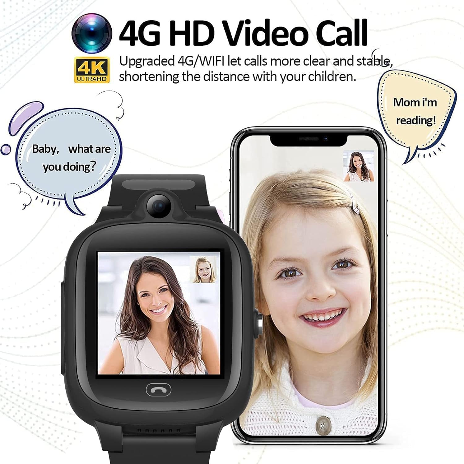 Montre GPS 4G Enfant  - Suivi Temps Réel & SOS