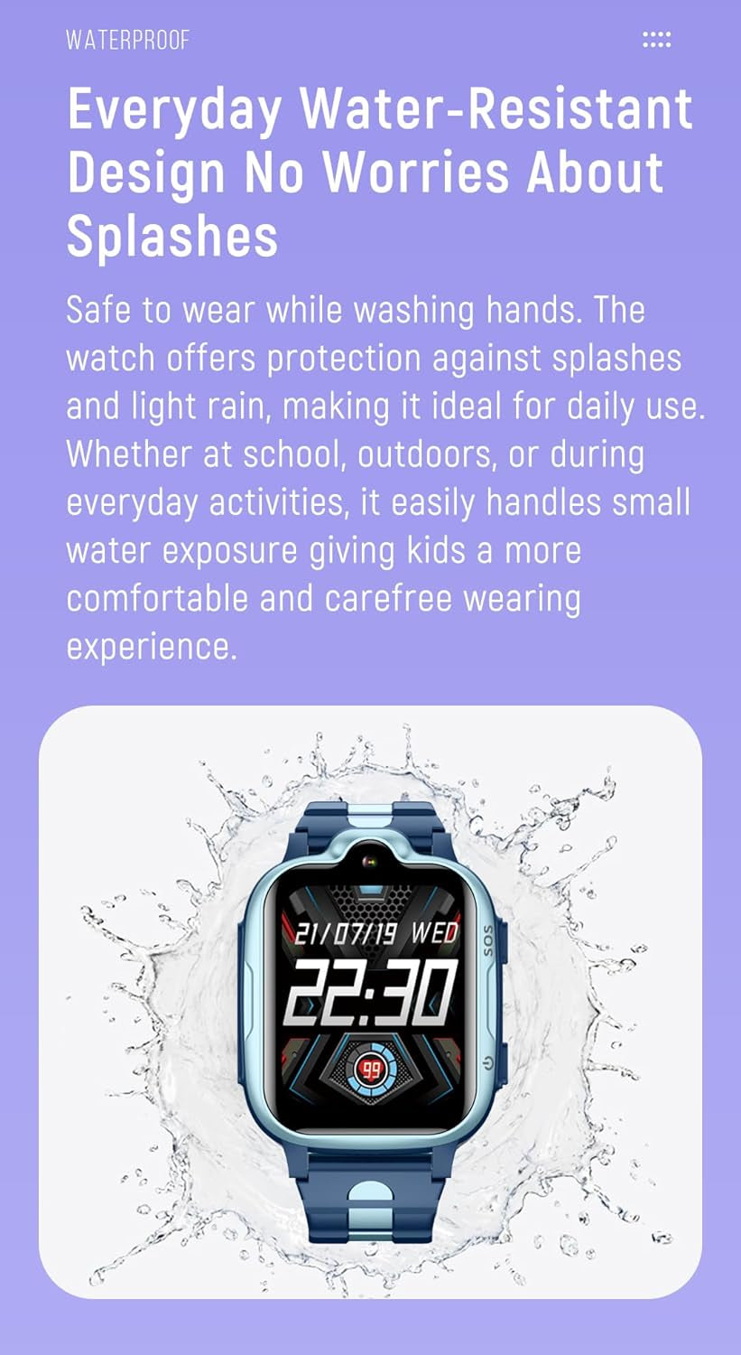 Montre GPS 4G Enfant Avec Appel, Whatsapp & Localisation - Rose