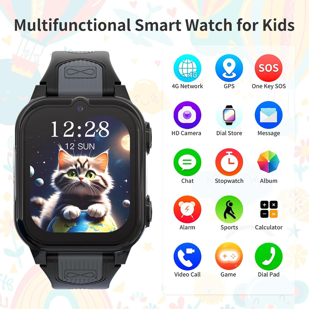 Montre GPS Connectée Garçon  C6 - Noir
