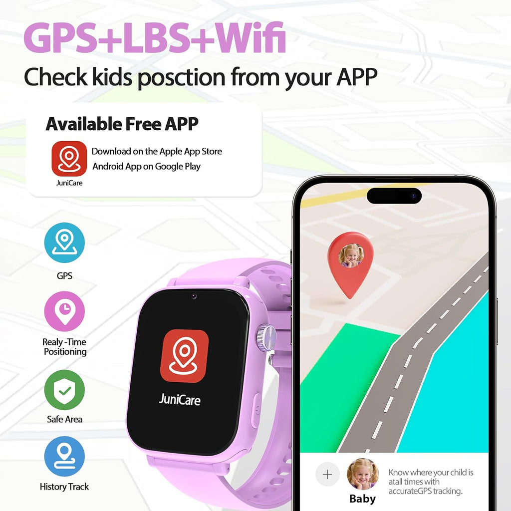 Montre GPS 4G Enfant - Violet
