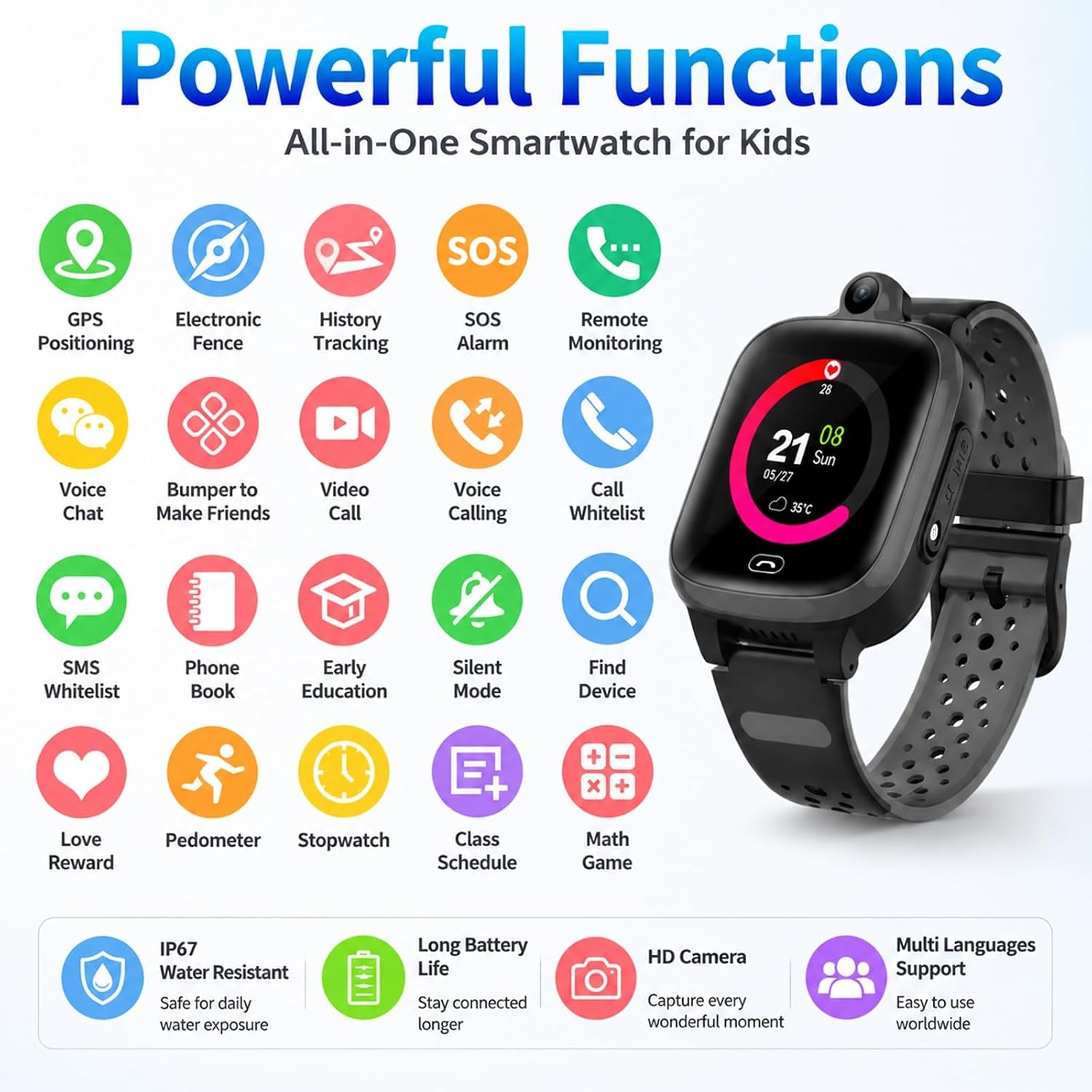Montre GPS 4G Enfant  - Suivi Temps Réel & SOS