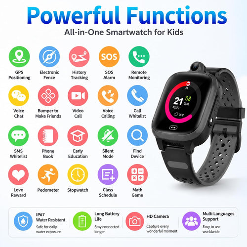 Montre GPS 4G Enfant  - Suivi Temps Réel & SOS