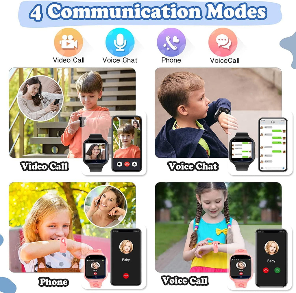 Montre GPS 4G Enfant Mixte - Appel Vidéo, SOS & Podomètre