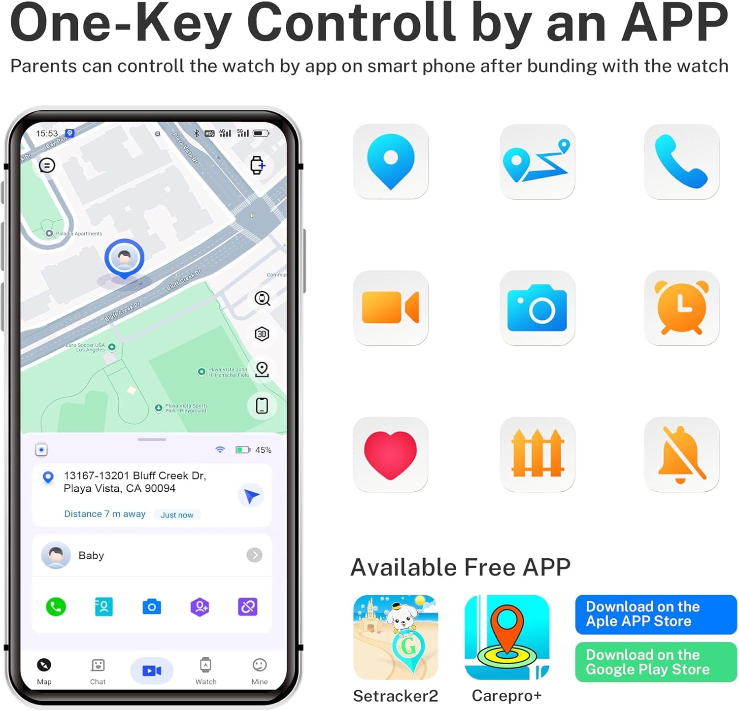 Montre GPS Fille Avec Appel Vidéo & Lampe Torche