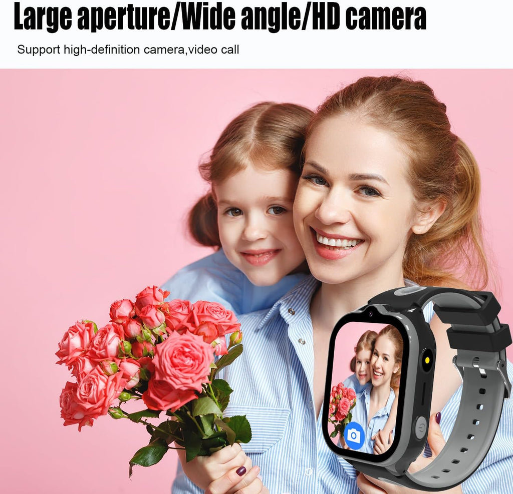 Montre GPS 4G Enfant Appel Vidéo & Jeux - Noir