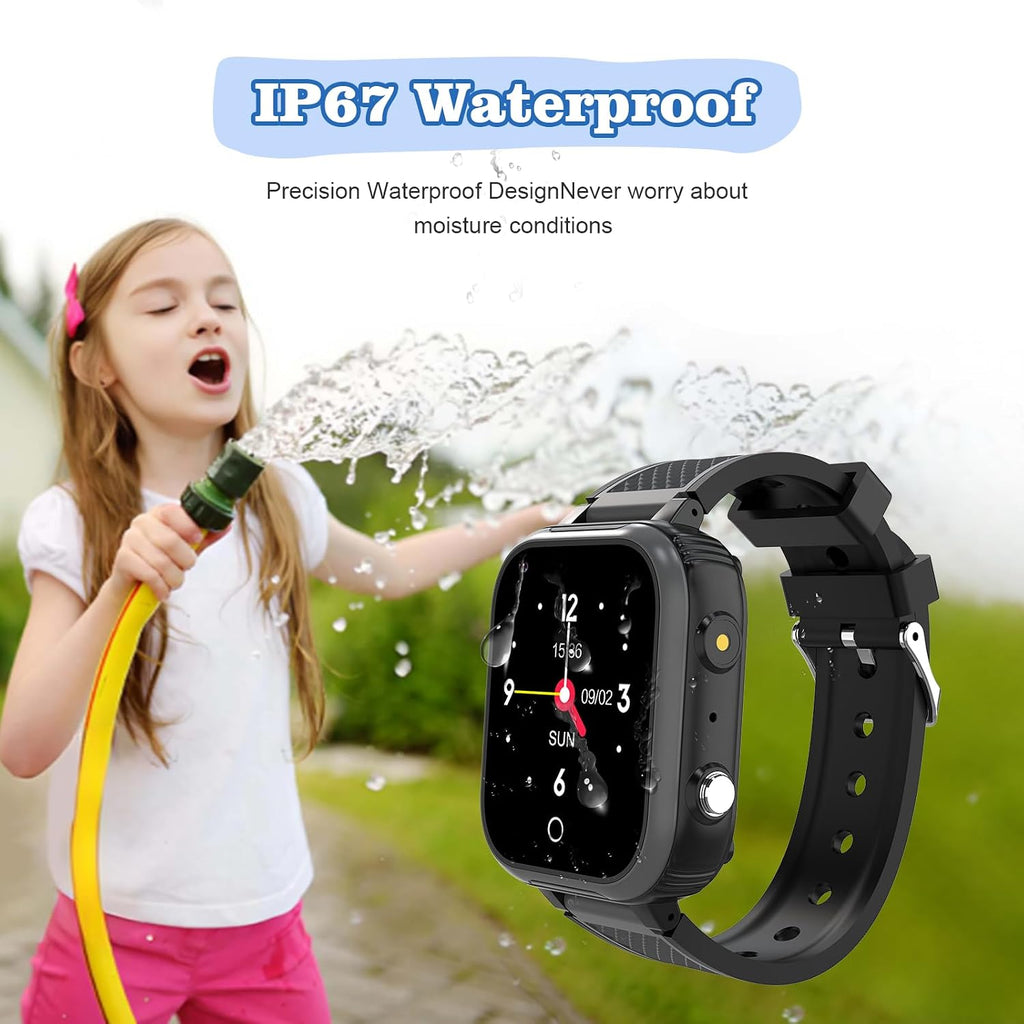Montre GPS 4G Enfant Whatsapp, Musique & Wi-Fi - Noir