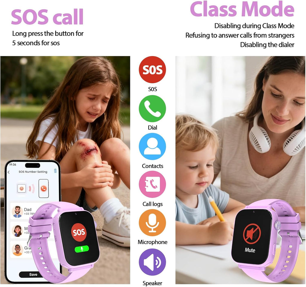 Montre GPS 4G Enfant - Violet