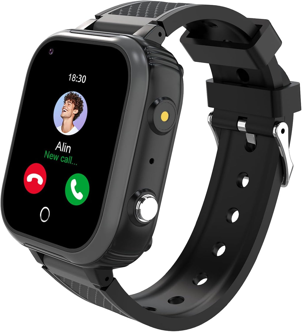 Montre GPS 4G Enfant Whatsapp, Musique & Wi-Fi - Noir