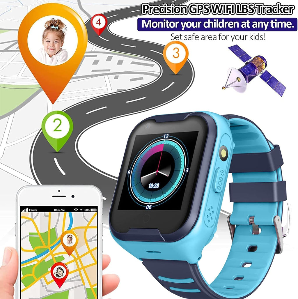Montre GPS 4G Enfant  - Lampe Torche & Podomètre