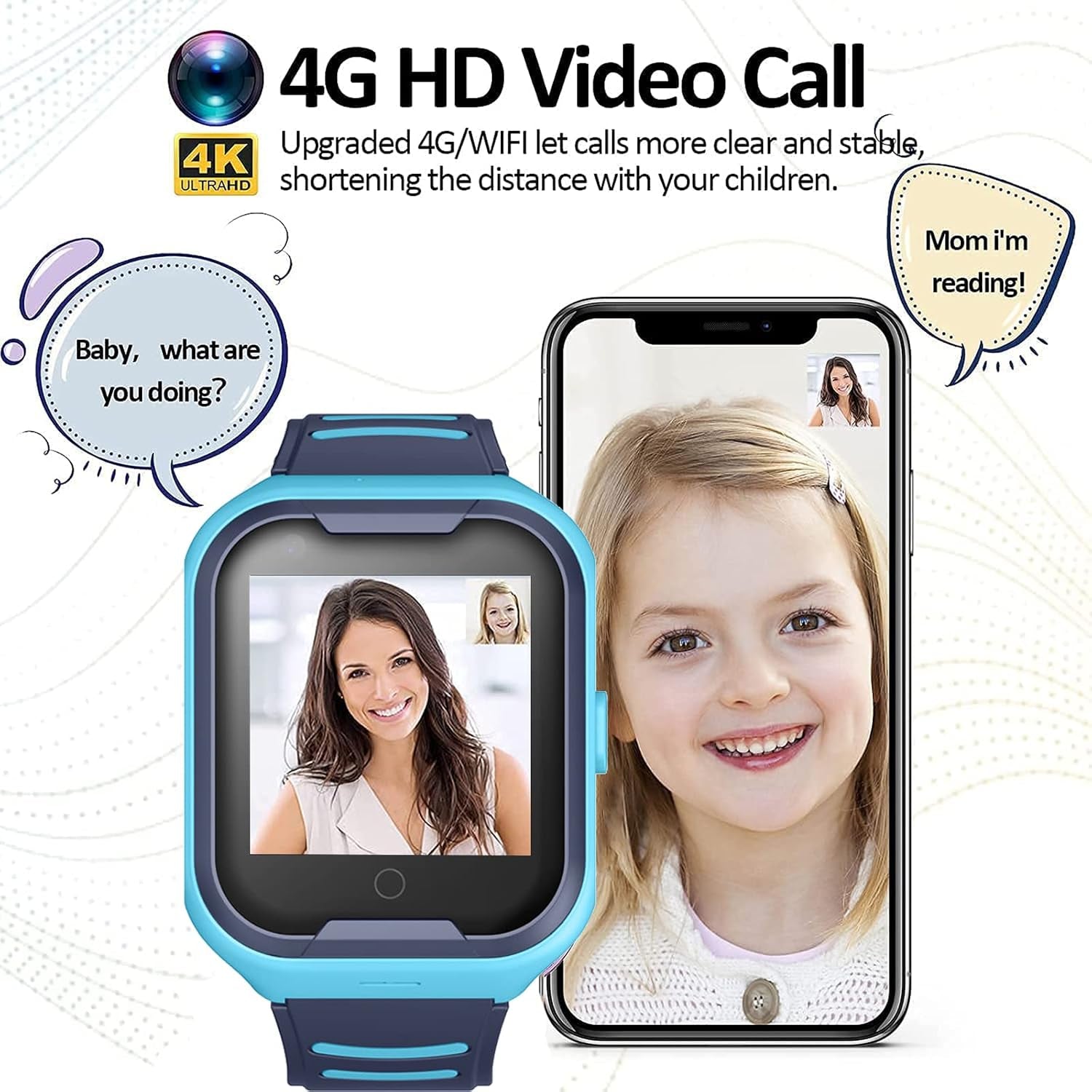 Montre GPS 4G Enfant  - Lampe Torche & Podomètre